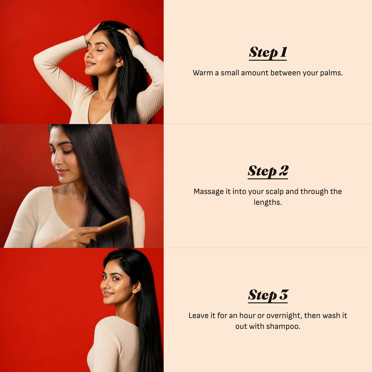 How to use Castor Hair Oil in three steps