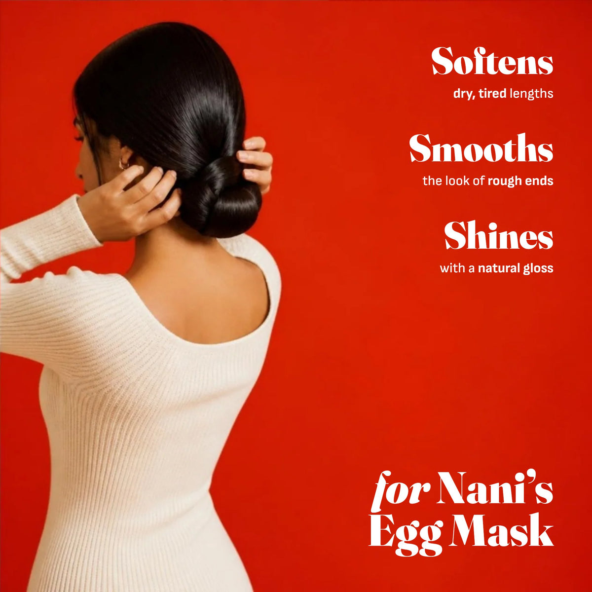 Softens dry lengths, smooths the look of rough ends, shines with a natural gloss
