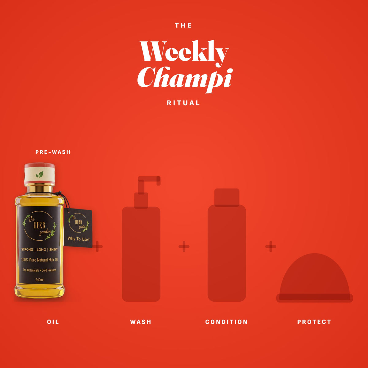 The weekly champi ritual: oil before you wash, then wash, condition and protect