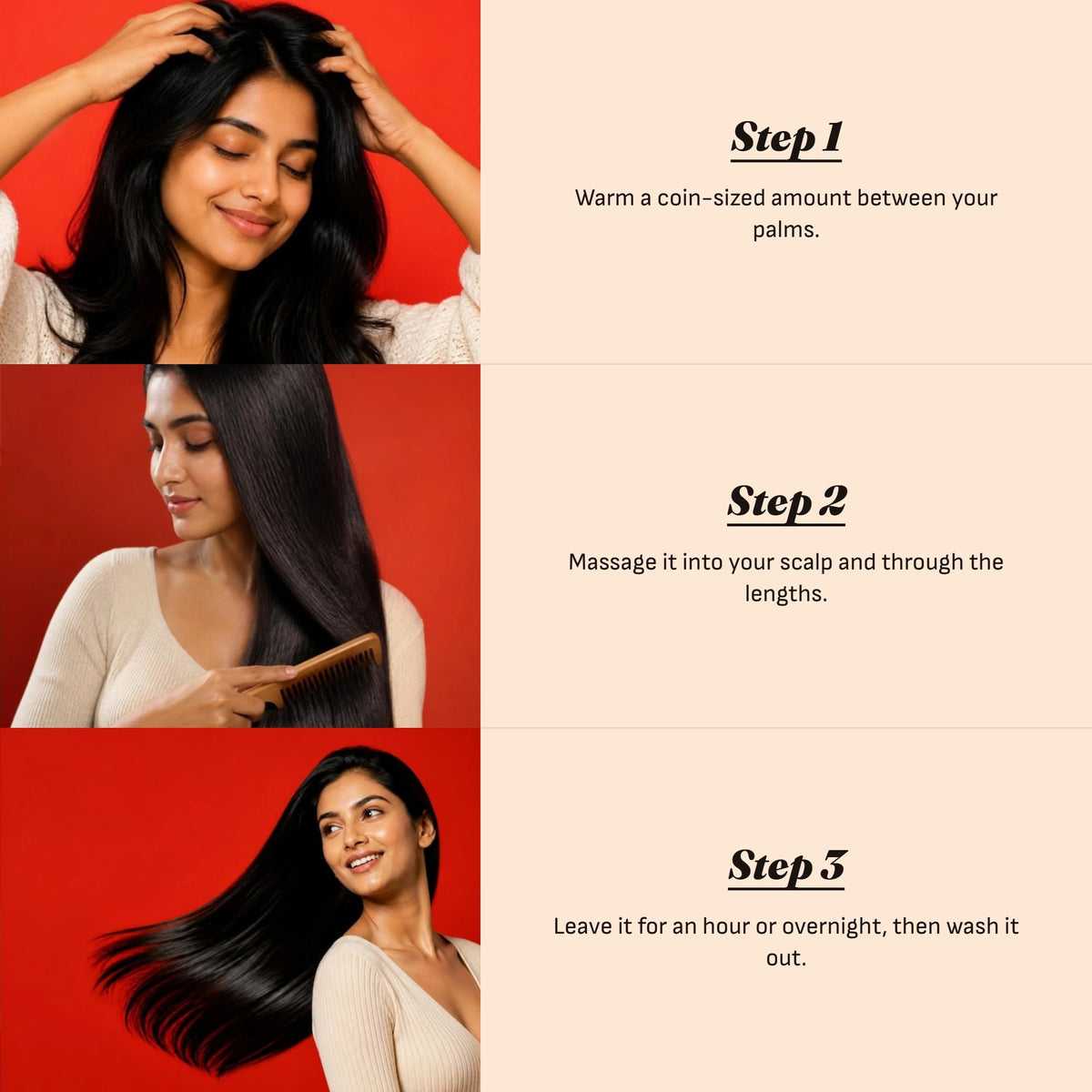 How to use Signature Hair Oil in three steps