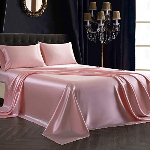 100% Mulberry Silk Bed Sheet Set Two Pillow Covers Without Filler