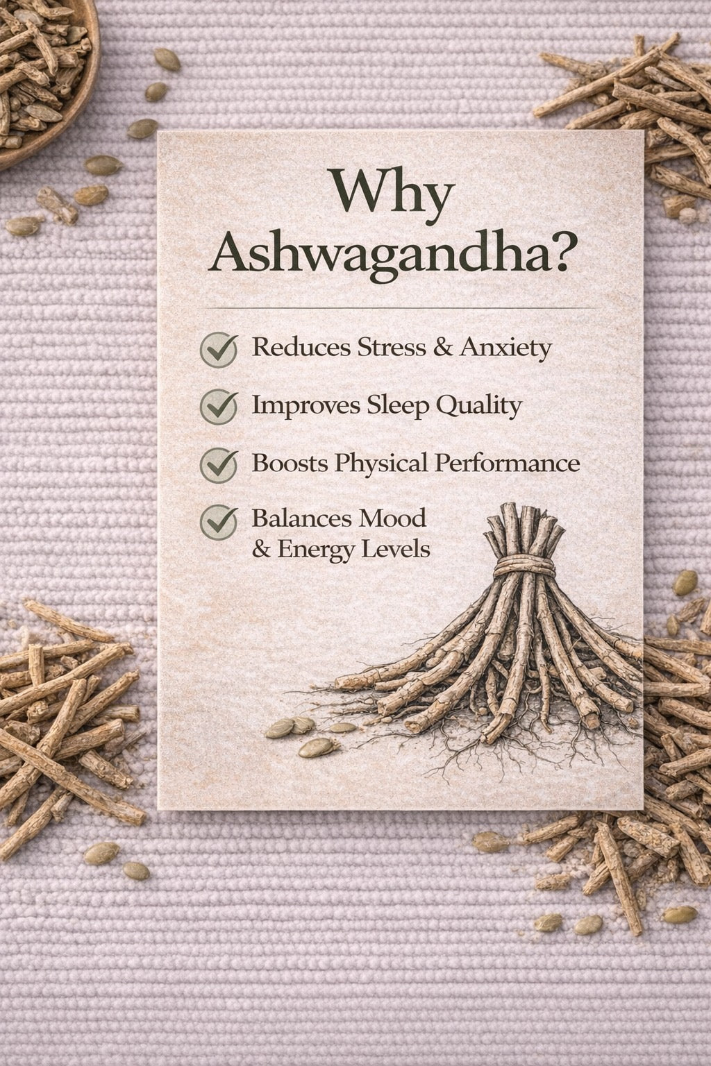 Organic Dried Ashwagandha Roots
