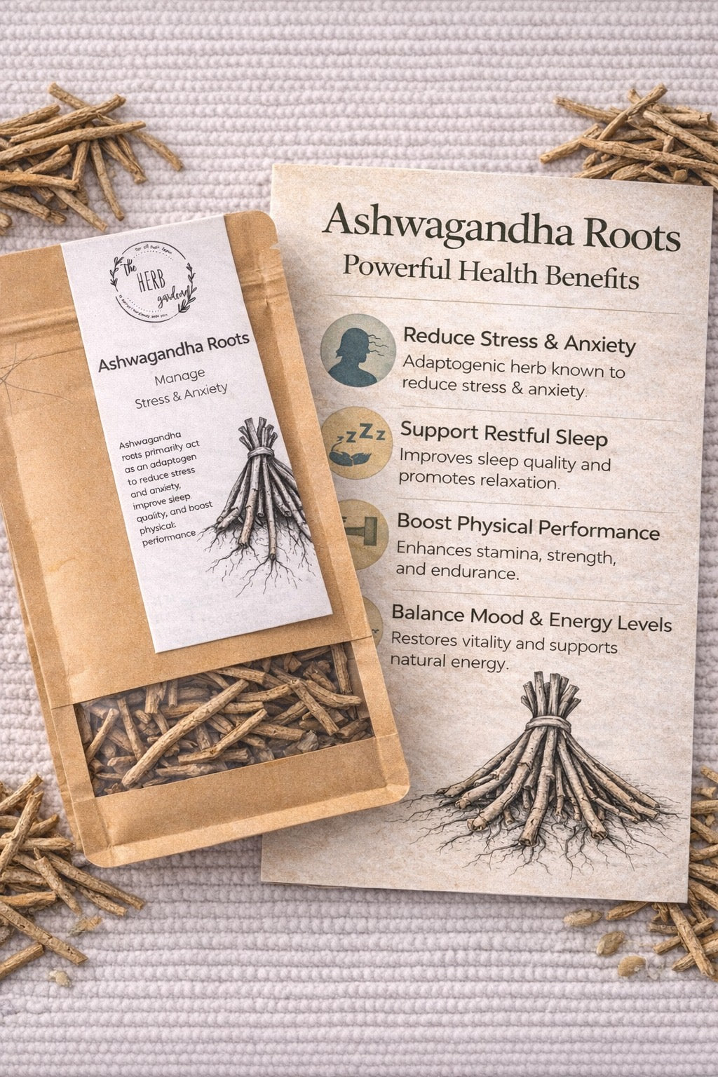 Organic Dried Ashwagandha Roots