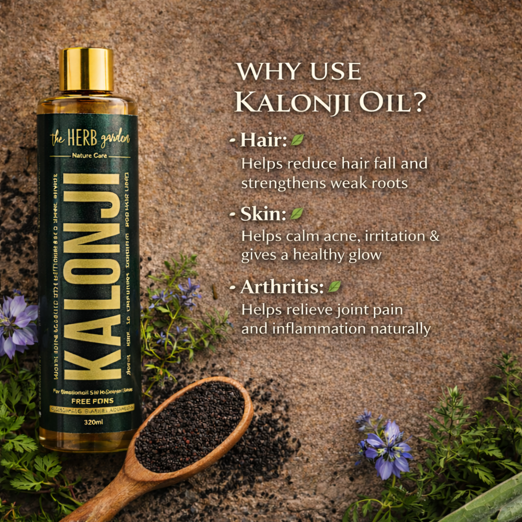 Organic Kalonji (Black Seed) Hair Growth Oil – Anti Hair Fall, Strong Roots, Thick & Healthy Hair Formula