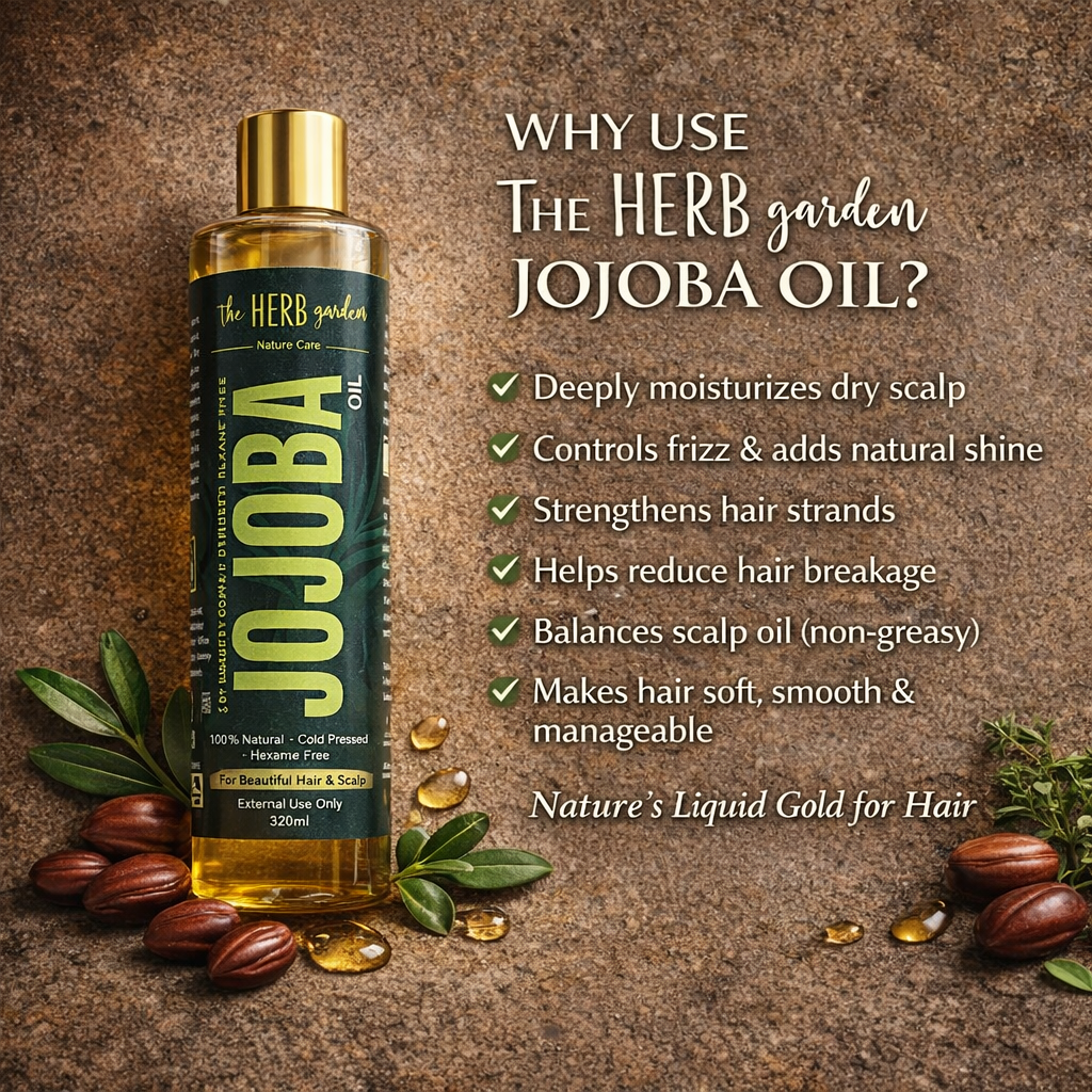 Organic Jojoba Hair Oil – Deep Nourish, Strengthen Roots, Hydrate, Repair & Promote Smooth, Shiny, Healthy Hair