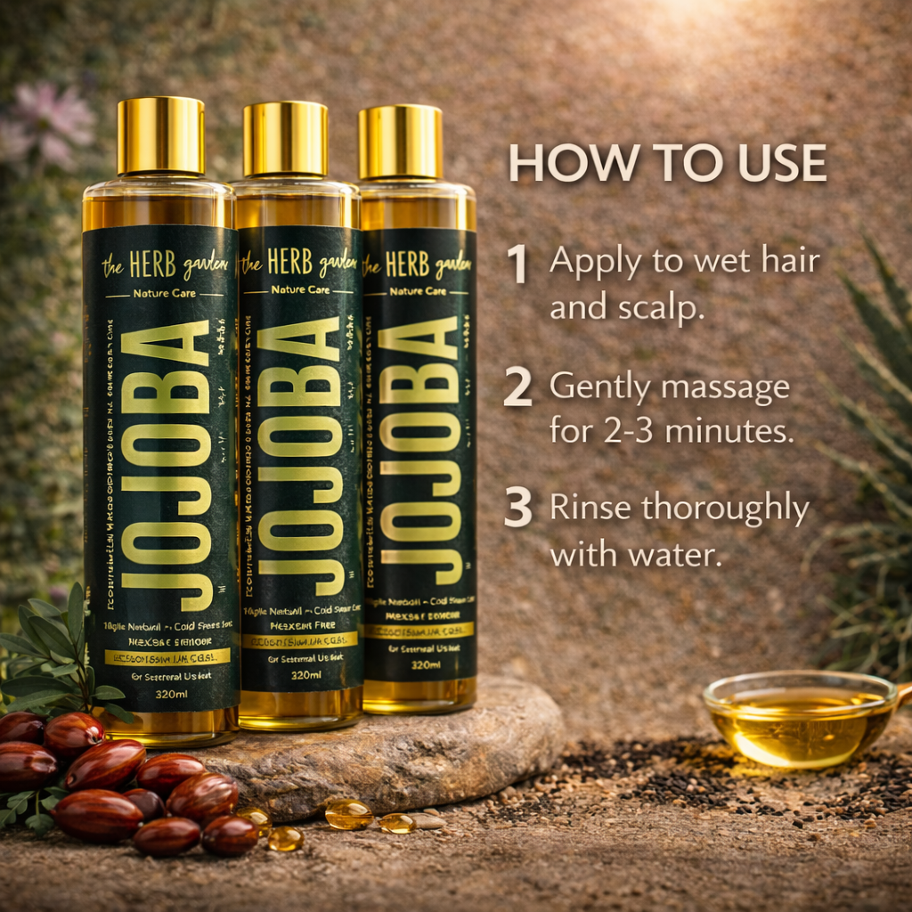 Organic Jojoba Hair Oil – Deep Nourish, Strengthen Roots, Hydrate, Repair & Promote Smooth, Shiny, Healthy Hair