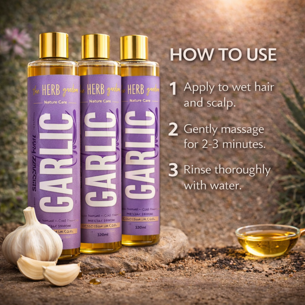 Organic Garlic Hair Oil – Nourish, Strengthen & Reduce Hair Fall