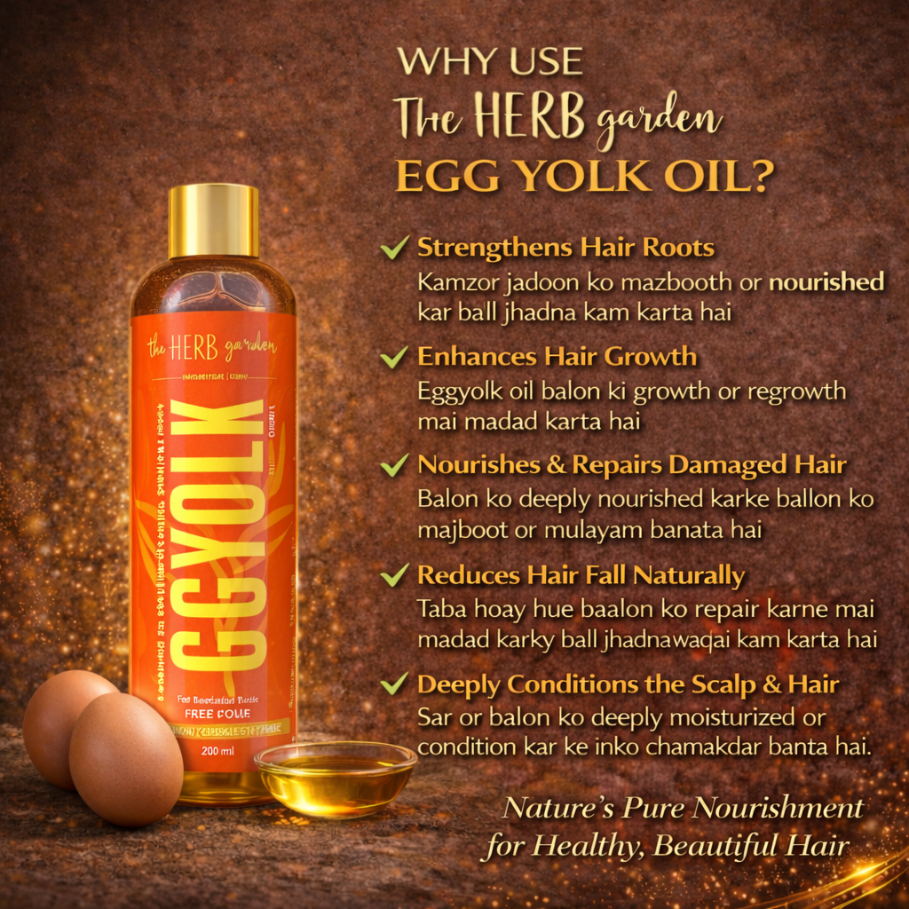 Organic Egg Yolk Hair Oil – Repair, Nourish & Strengthen Hair, Reduce Hair Fall & Promote Thick, Shiny, Healthy Strands