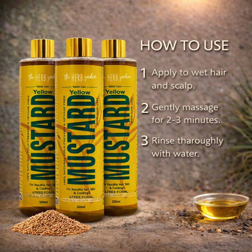 Yellow Mustard Hair Oil – Strong Roots, Less Hair Fall & Healthy Growth