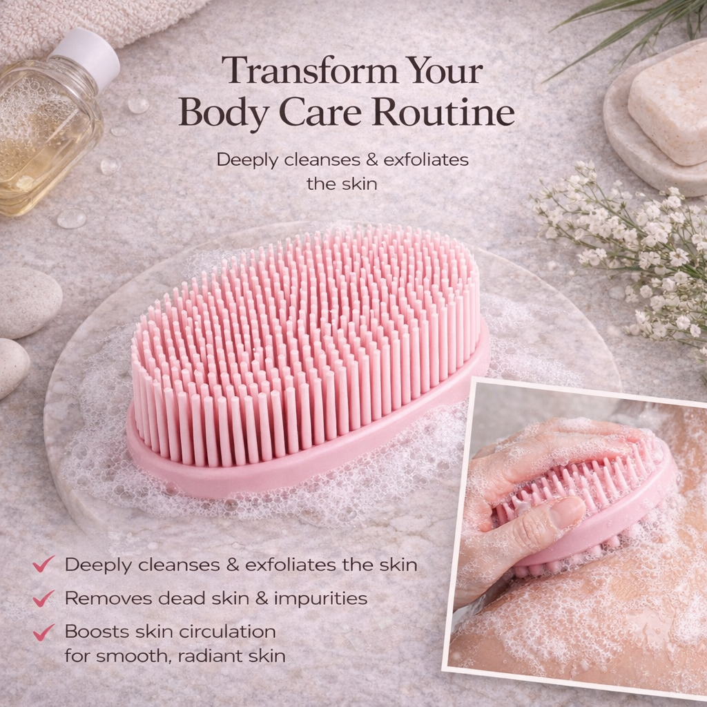 Soft silicone bath shower massage body cleaning wash shampoo brush