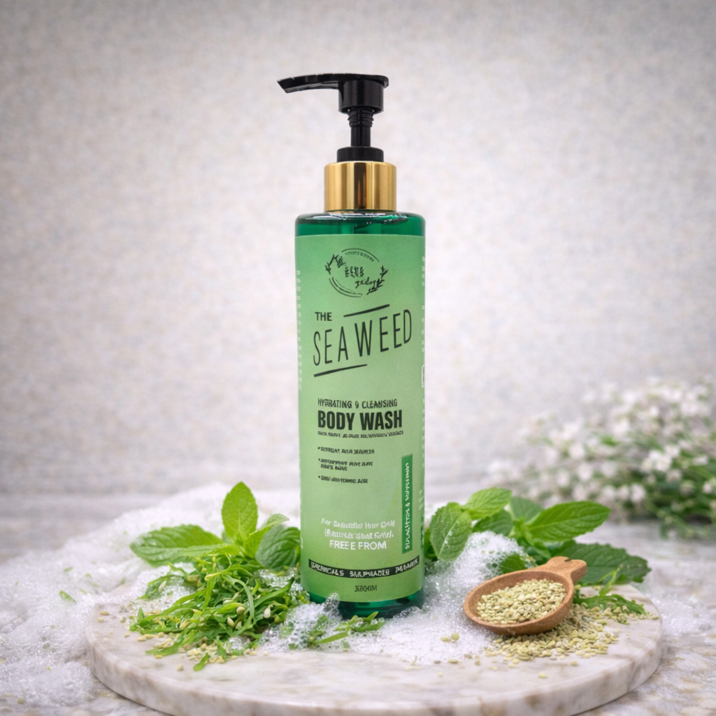 The Seaweed Hydrating Body Wash, Eucalyptus & Peppermint, Shower gel Seaweed, Vegan, Paraben Free