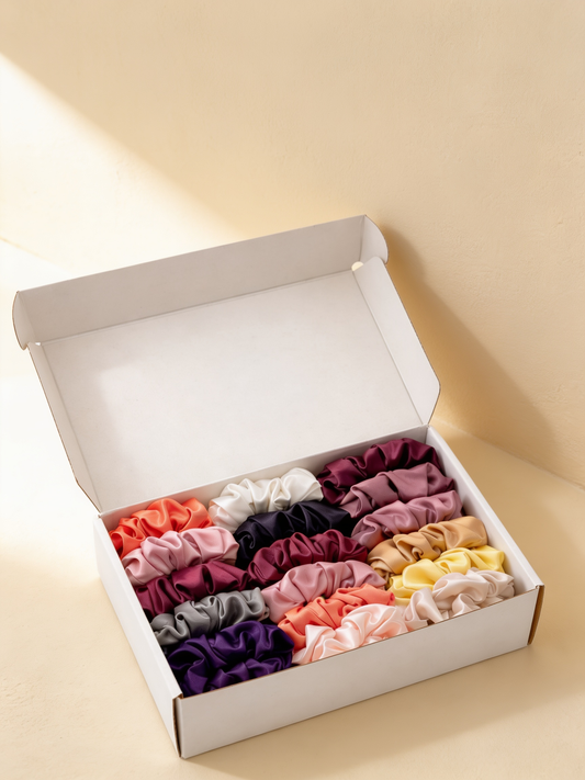 Handmade Silk Scrunchies Box