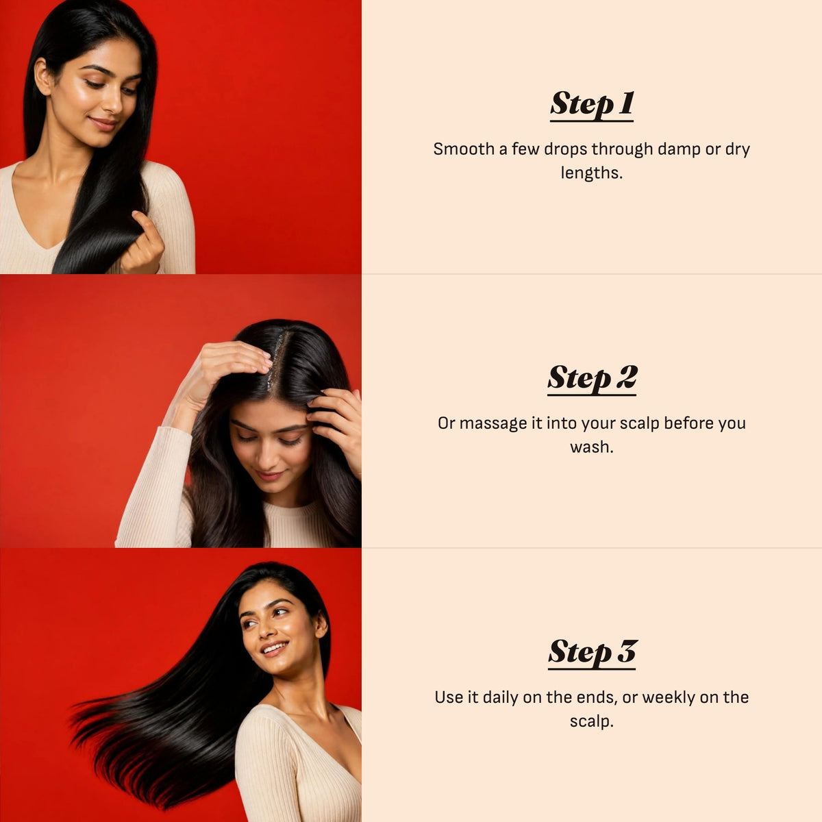How to use Jojoba Hair Oil in three steps