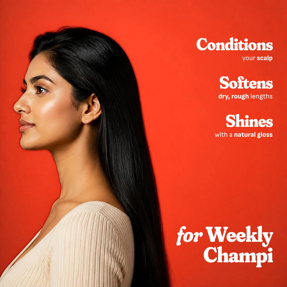 Conditions the scalp, softens dry lengths and shines with a natural gloss